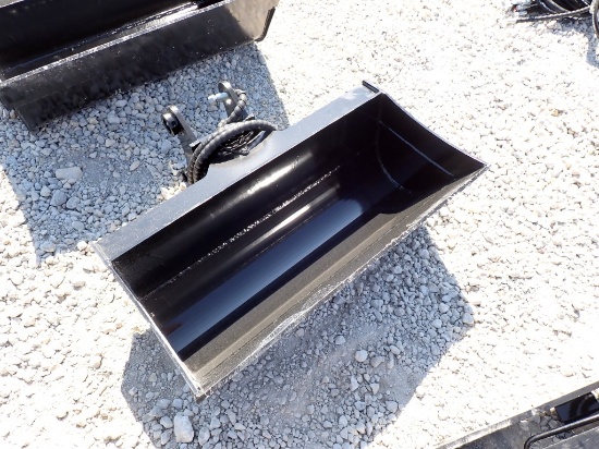 MINI EXCAVATOR ATTACHMENT,  NEW, 33" HYD. TILT CLEANOUT BUCKET, AS IS WHERE