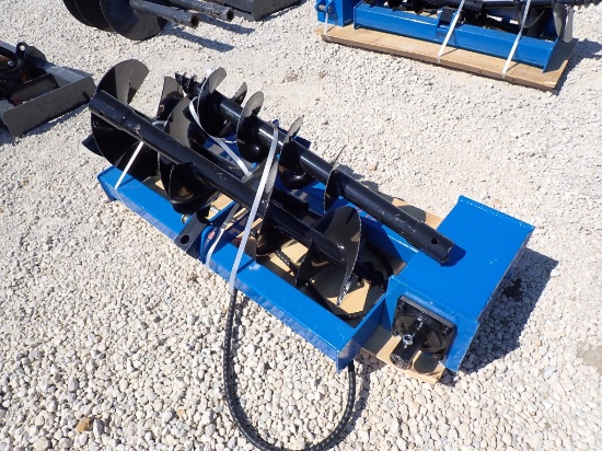 GIYI SKID STEER ATTACHMENT,  NEW, HYD AUGER, 8",12",16", AS IS WHERE IS