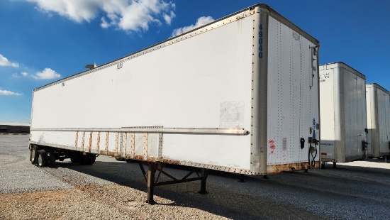 WABASH DRY BOX VAN TRAILER,  48', SLIDING TANDEM AXLE, SPRING RIDE, ROOF DA