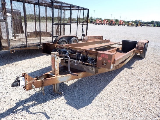 SHOP BUILT EQUIPMENT TRAILER,  TONGUE DAMAGE, 18' BUMPER PULL, TANDEM AXLE
