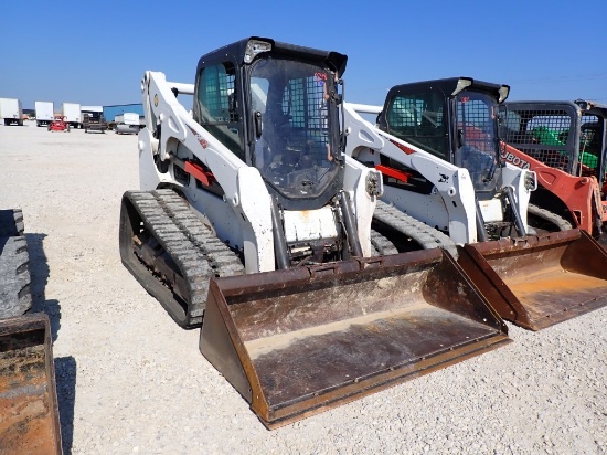 2019 BOBCAT T740 TRAK SKID STEER, 1465 HRS,  CAB, BOBCAT 4CYL DIESEL, 17" R