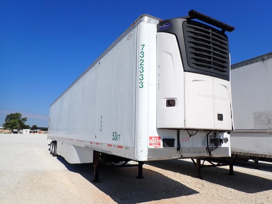 2012 WABASH REEFER TRAILER,  53', SLIDING TANDEMS, SPRING RIDE, CARRIER 210