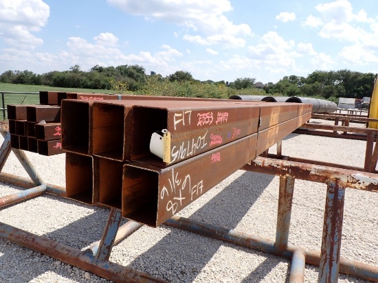 SQUARE TUBING,  (6), 6" X 8", 3/16" THICK, 144' TOTAL, AS IS WHERE IS