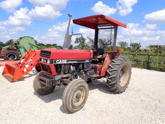 CASE 485 TRACTOR, 1393 HRS,  CANOPY, 53HP DIESEL, 2WD, THREE POINT LIFT, PT