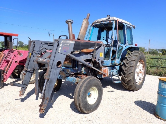 FORD 9700 TRACTOR,  CAB, DIESEL, 4X4, ACCO XL 945 HYD FRONT END ARMS, THREE