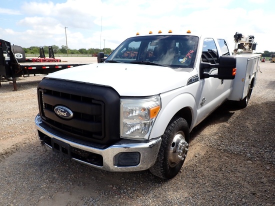 2012 FORD F350 SERVICE TRUCK, 160858 MILES,  CREW CAB, 6.7L POWERSTROKE, A/