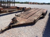 SHOPBUILT CAR HAULER TRAILER,  22', 18' DECK W/ MAUNAL WINCH, CHAIN ATTACHM