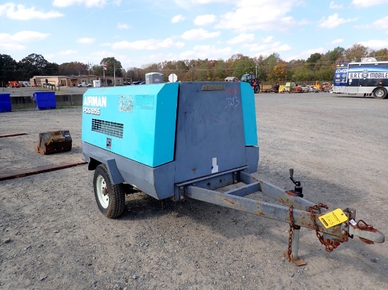 AIRMAN PDS185S PORTABLE AIR COMPRESSOR, 1237+ HRS,  4 CYL DIESEL, RUNS/WORK