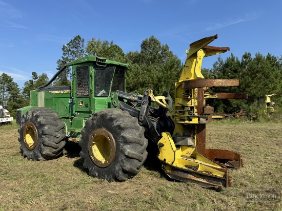 John Deere 843L Feller Buncher (S# 1DW843LXCGF678002), 5,122hrs, Cab, AC, J