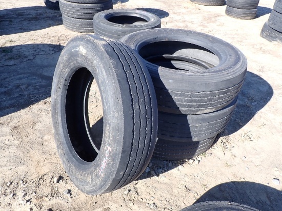 (4)255/70R22.5 ORIGINAL LUG TIRES