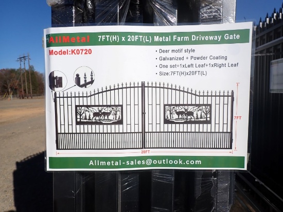 DRIVEWAY GATE,  MODEL K0720, 7' X 20', DEER MOTIF