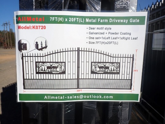 DRIVEWAY GATE,  MODEL K0720, 7' X 20', DEER MOTIF