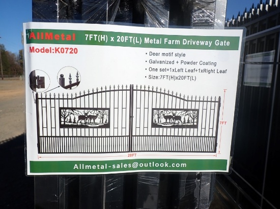 DRIVEWAY GATE,  MODEL K0720, 7' X 20', DEER MOTIF