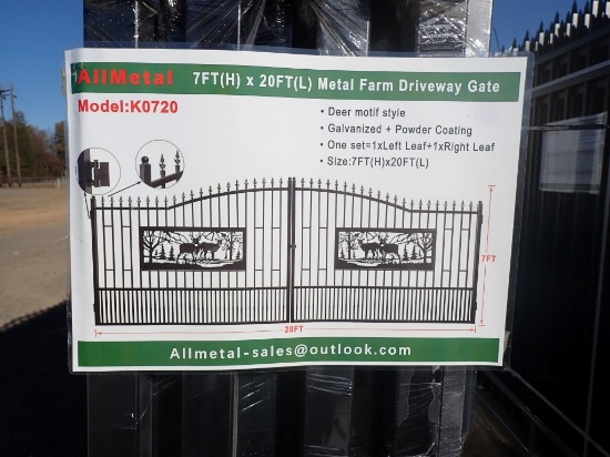 DRIVEWAY GATE,  MODEL K0720, 7' X 20', DEER MOTIF