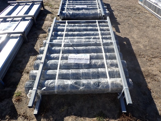 PALLET WITH (10) ROLLS OF KNOTTED FENCE WIRE