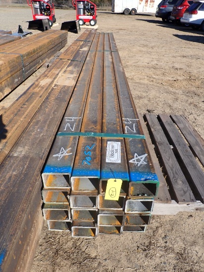 BUNDLE OF (16) LENGTHS OF RECTANGULAR TUBING,  GALVANIZED, 3" X 4" X 3/16"
