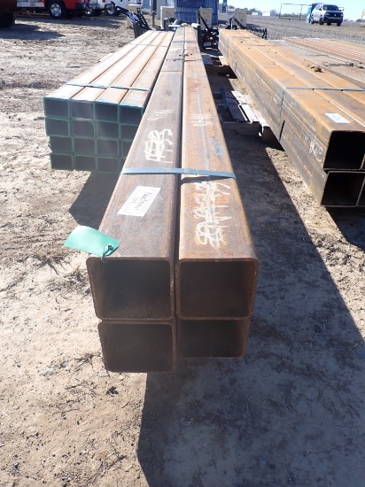 BUNDLE OF (4) LENGTHS OF SQUARE TUBING,  6" X 6" X 1/4" X 24', C# M49/48