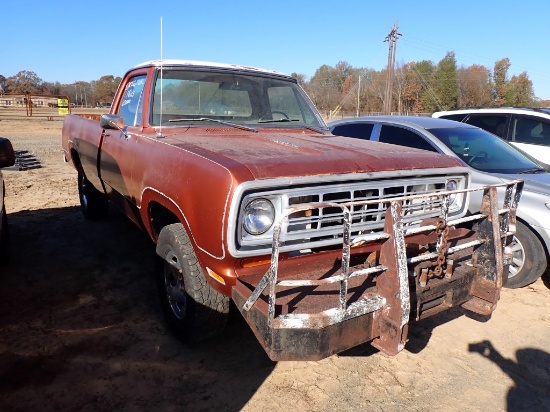 1975 DODGE CUSTOM 200 POWER WAGON TRUCK, 59,853+ mi showing,  4 X 4, V8 GAS