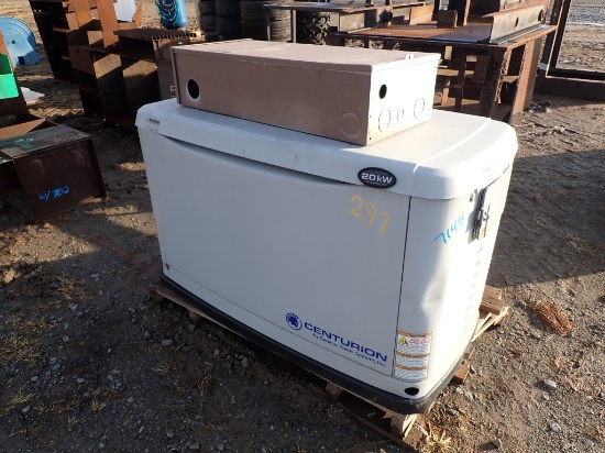 CENTURION 20KW GENERATOR,  GENERAC AUTO SWITCH PANEL,