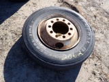 (1) 295/75R22.5 TIRE  ON HUB PILOT
