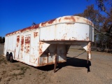 SHOPBUILT UTILITY TRAILER,  GOOSENECK, 20', TANDEM AXLE, SINGLE TIRE, REAR
