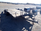 SHOPBUILT TRAILER,  16', TANDEM AXLE, SINGLE TIRE S# N/A
