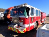 2001 E-ONE FIRE ENGINE TRUCK,  DETROIT 40 SERIES DIESEL, AUTOMATIC, SINGLE