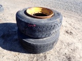 (2) 385/65R22.5 TIRES ON RIMS