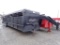 1990 STOCK TRAILER,  GOOSENECK, 32', TRI AXLE, SINGLE TIRE, 4 STALL, CANVAS