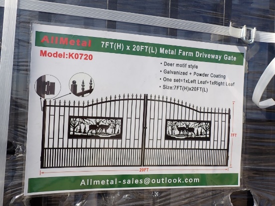 DRIVEWAY GATE,  MODEL K0720, 7' X 20', DEER MOTIF
