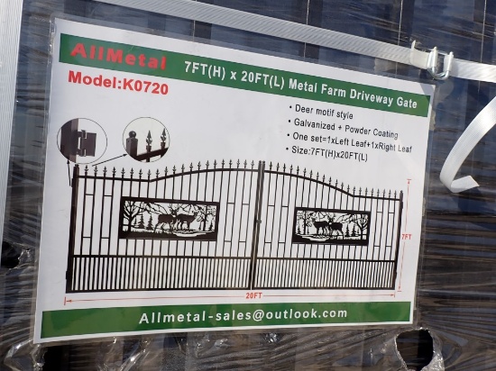 DRIVEWAY GATE,  MODEL K0720, 7' X 20', DEER MOTIF