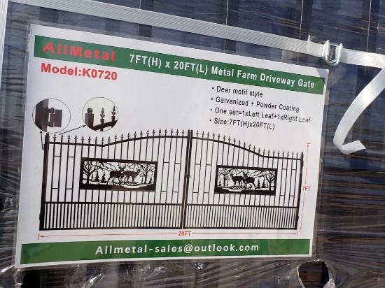 DRIVEWAY GATE,  MODEL K0720, 7' X 20', DEER MOTIF