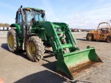 JOHN DEERE 6130M WHEEL TRACTOR, 3730+ HRS,  DIESEL, CAB, AC, 3PT, PTO, REMO
