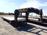 2012 BIG TEX EQUIPMENT TRAILER,  28', 5' DOVETAIL, FOLDING MEGA RAMPS, TAND