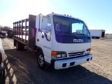 2000 ISUZU NPR FLATBED TRUCK, 75,306+ mi,  ISUZU DIESEL, AUTOMATIC, 18' BED