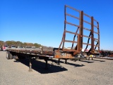 FRUEHAUF FLATBED TRAILER,  40', BULKHEAD HEADACHE RACK, TANDEM AXLE, SPRING