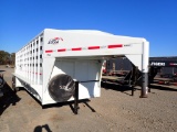 2022 EAGLE LIVESTOCK TRAILER,  GOOSENECK, 24', TANDEM AXLE, SINGLE TIRE, (3