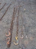 (5) LIFTING CHAINS,  ASST LENGTHS, BIG HOOKS