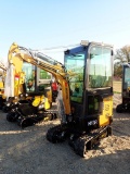 AGT H13R MINI EXCAVATOR,  CAB WITH FAN, 420 CC GAS, 15-HP, RUBBER TRACKS, P