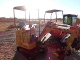 AGT H15R MINI EXCAVATOR,  420 CC GAS, 15-HP, RUBBER TRACKS, MANUAL THUMB, P