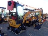 AGT QK18RXS-C MINI EXCAVATOR,  420 CC GAS, 15-HP, CAB, A/C, SIDE SHIFT, RUB