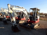 2020 TAKEUCHI TB235-2 MINI EXCAVATOR, 1467+ HRS,  OROPS, RUBBER TRACKS, BAC