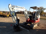 2020 TAKEUCHI TB230 MINI EXCAVATOR, 1293+ HRS,  OROPS, RUBBER TRACKS, BACKF