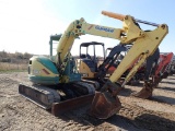YANMAR B6U MINI EXCAVATOR, 7723+ HRS,  DIESEL, CANOPY, RUBBER TRACKS, BACKF