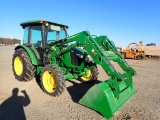 JOHN DEERE 5075E TRACTOR, 580+ hrs,  CAB, AC, 3-PT, PTO, REMOTE HYDRAULICS,