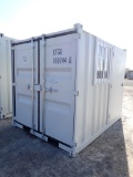 OFFICE / STORAGE CONTAINER,  9' X 6' X 7' TALL, END DOORS, WALK-IN DOOR, WI
