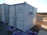 OFFICE / STORAGE CONTAINER,  9' X 6' X 7' TALL, END DOORS, WALK-IN DOOR, WI