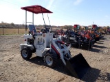 FLAND FL45 MINI WHEEL LOADER,  739CC GAS, ARTICULATED, CANOPY, NEW,