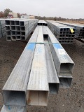 BUNDLE OF (12) LENGTHS OF SQUARE TUBING,  GALVANIZED, 4