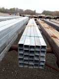 BUNDLE OF (25) LENGTHS OF SQUARE TUBING,  GALVANIZED, 2-1/2